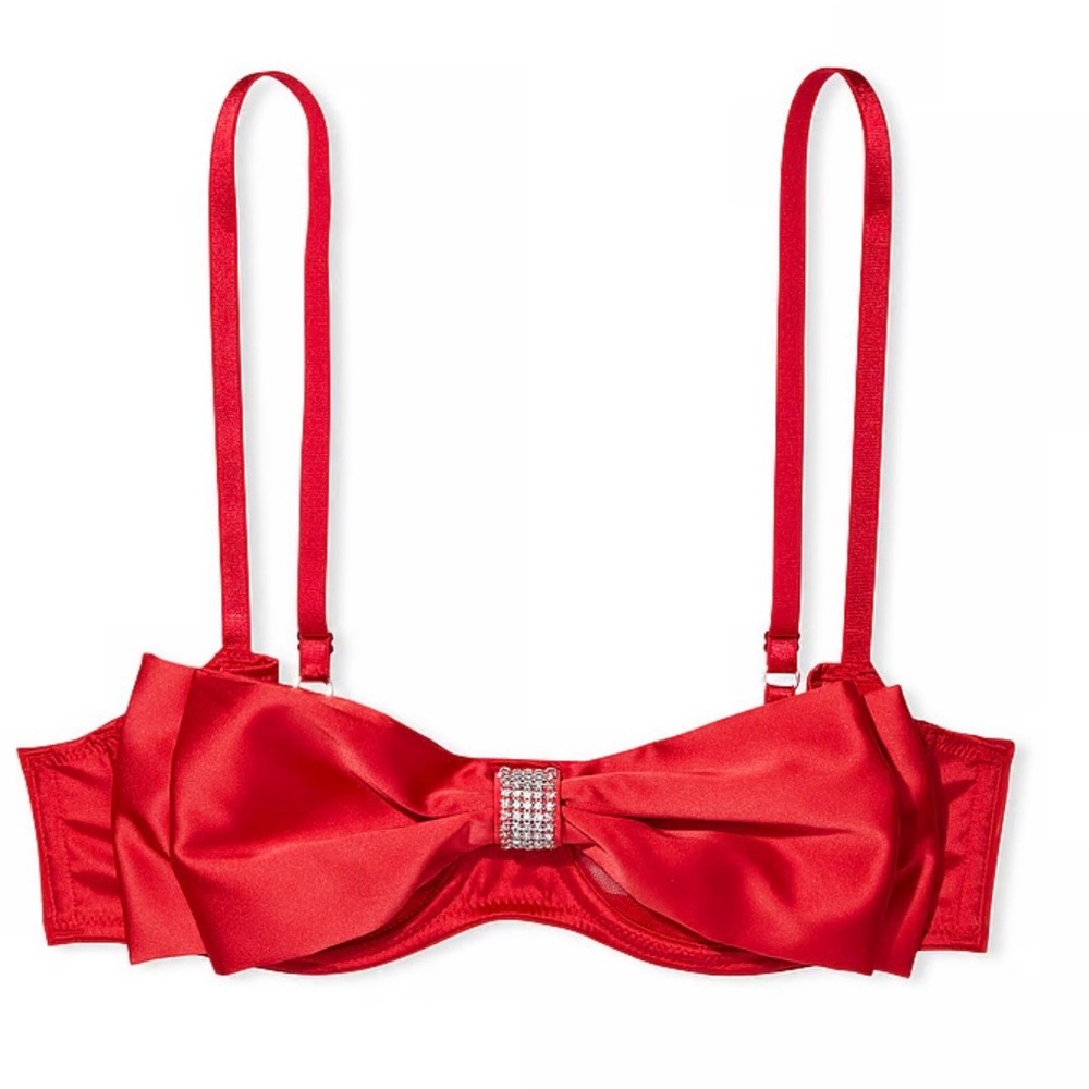 Victoria’s Secret Dream Angels Push Up w/o Padding Rhinestone Bow Front Bra NWT